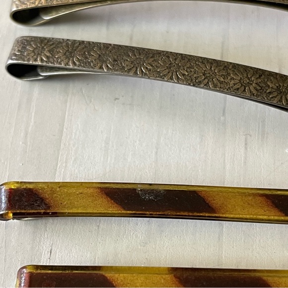 Goody vintage hair clip mock tort barrette & silver tone floral hair clip bundle - Picture 6 of 6